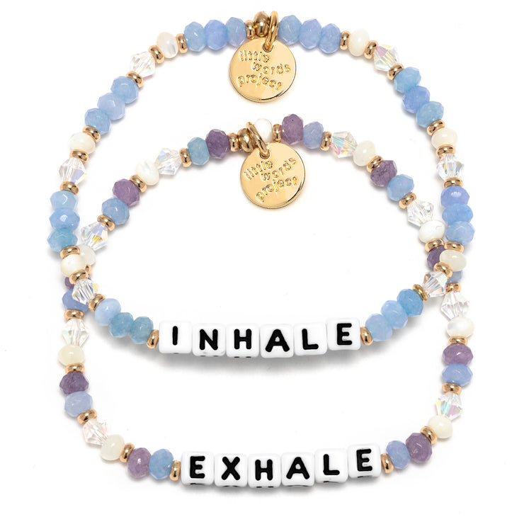 Little Words Project Inhale & Exhale Mental Health Awareness Bracelet Set