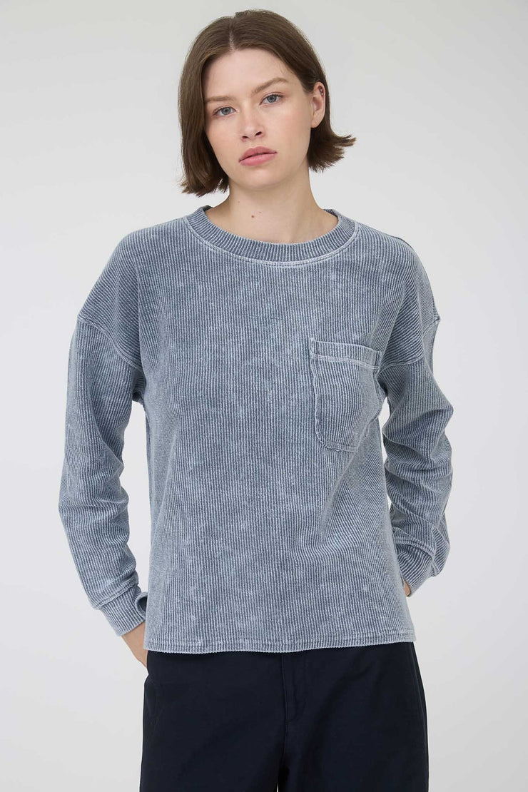 Cozy Pocket Rib Knit Top