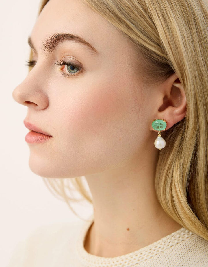 Spartina 449 Naiad Dewdrop Sea Foam Stud Earrings