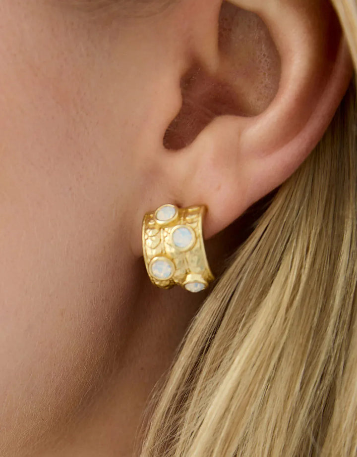 Spartina 449 Karissa Hoop Earrings White Opal