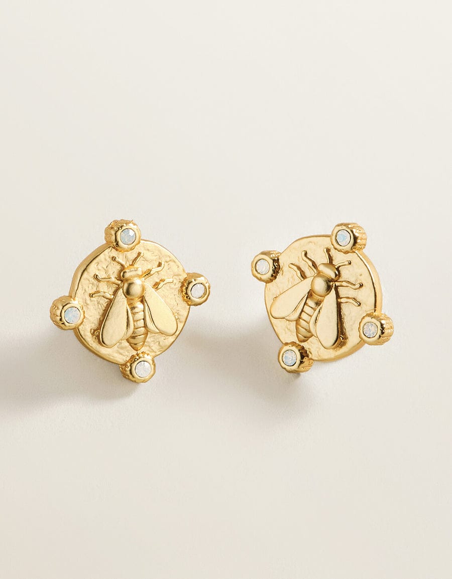 Spartina 449 Curious Bee Gold Stud Earrings Spartina 449 Curious Bee Gold Stud Earrings | Opal Coin Stud Earrings