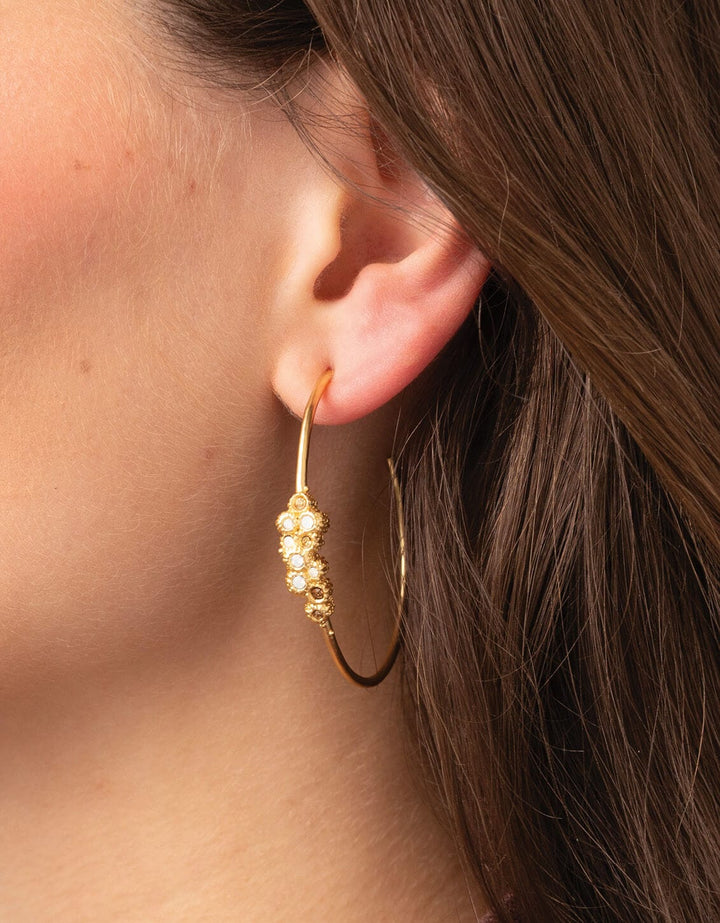 Spartina 449 Vesper 44mm Gold Hoop Earrings Spartina 449 Vesper Gold Hoop Earrings | Opal Crystal 44mm Earrings