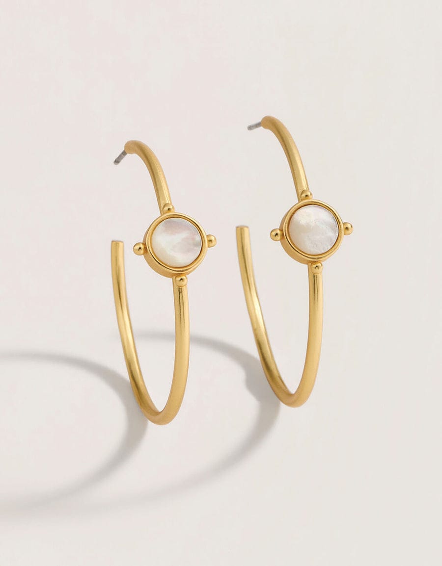 Spartina 449 Barony Mother of Pearl Gold 40mm Hoop Earrings Spartina 449 Barony Mother of Pearl Hoop Earrings | 40mm Earrings