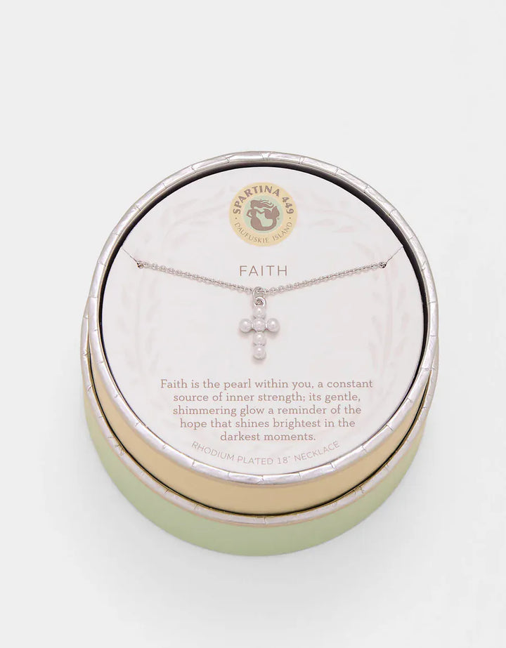 Spartina 449 Sea La Vie Faith/Pearl Cross Necklace