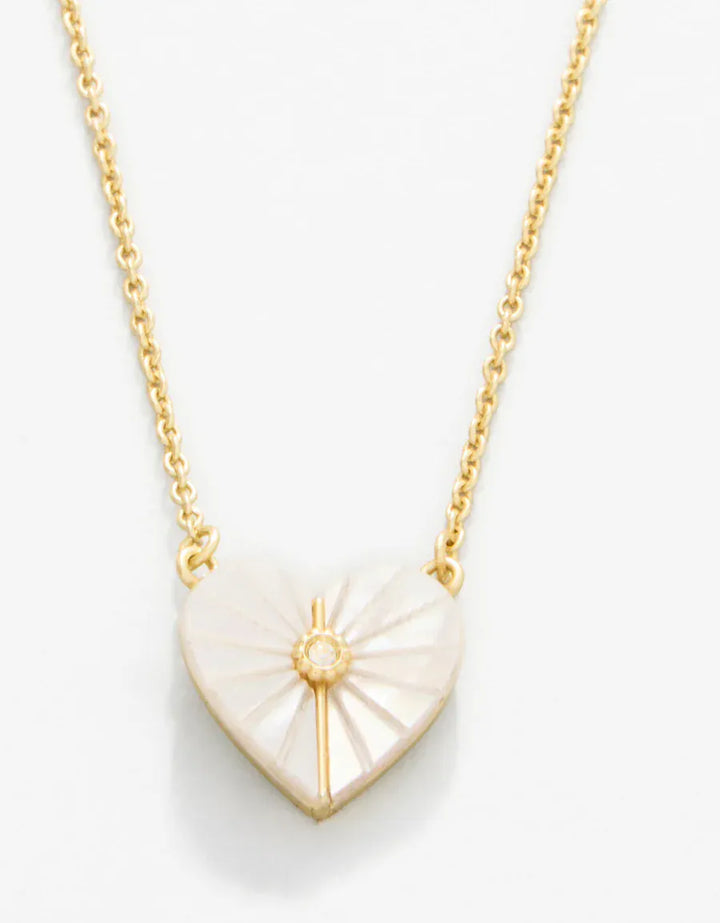 Spartina 449 Se La Vie Radiant/Mother of Pearl Heart Necklace