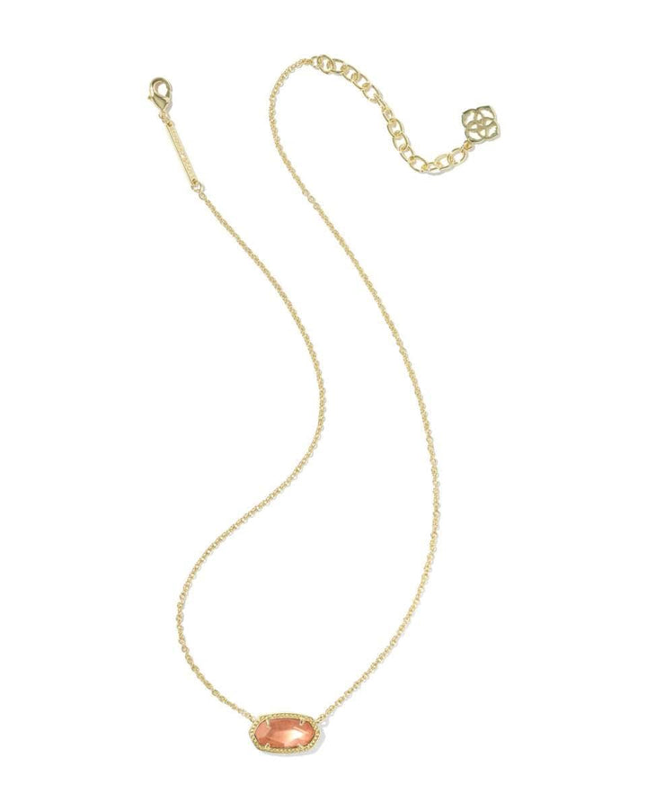 Kendra Scott Elisa Gold Pendant Necklace in Burnt Orange Mother of Pearl