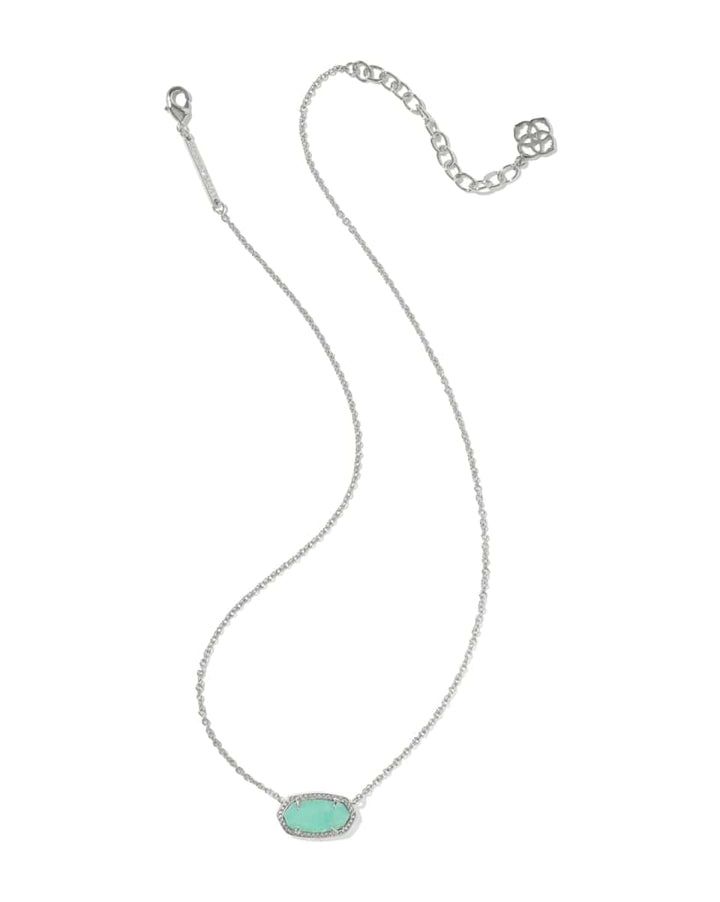 Kendra Scott Elisa Silver Pendant Necklace in Mint Iridescent Abalone
