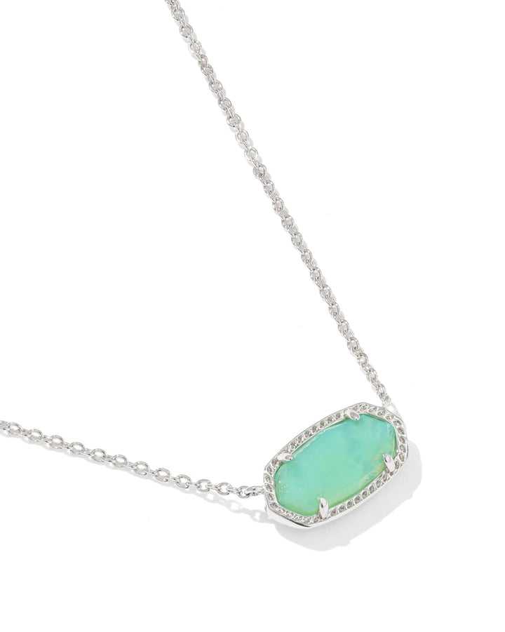 Kendra Scott Elisa Silver Pendant Necklace in Mint Iridescent Abalone