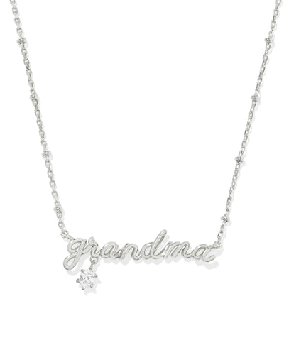 Kendra Scott Grandma Crystal Necklace in Silver