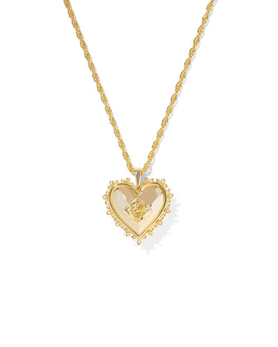 Kendra Scott Mallory Rose Locket Gold Necklace in Gold