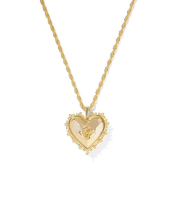 Kendra Scott Mallory Rose Locket Gold Necklace in Gold