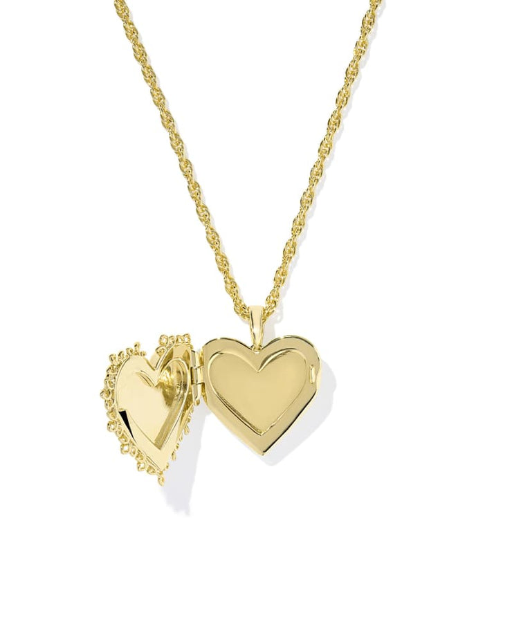 Kendra Scott Mallory Rose Locket Gold Necklace in Gold