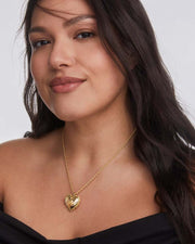 Kendra Scott Mallory Rose Locket Gold Necklace in Gold