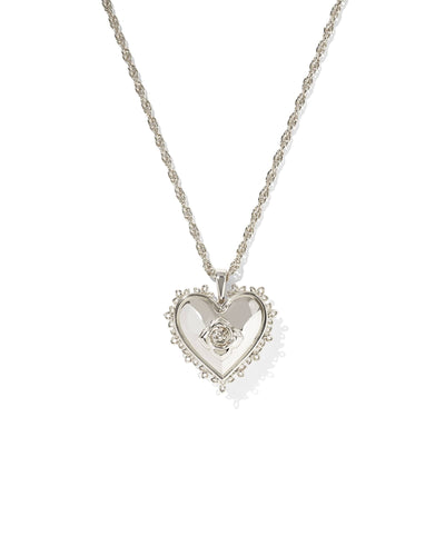 Kendra Scott Mallory Rose Locket Silver Necklace in Silver