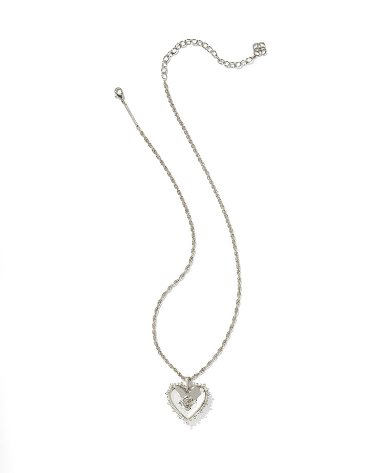 Kendra Scott Mallory Rose Locket Silver Necklace in Silver