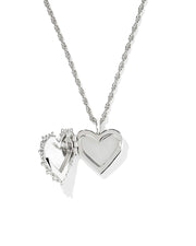 Kendra Scott Mallory Rose Locket Silver Necklace in Silver