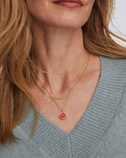 Kendra Scott Mallory Multi Strand Gold Necklace in Red Mother of Pearl