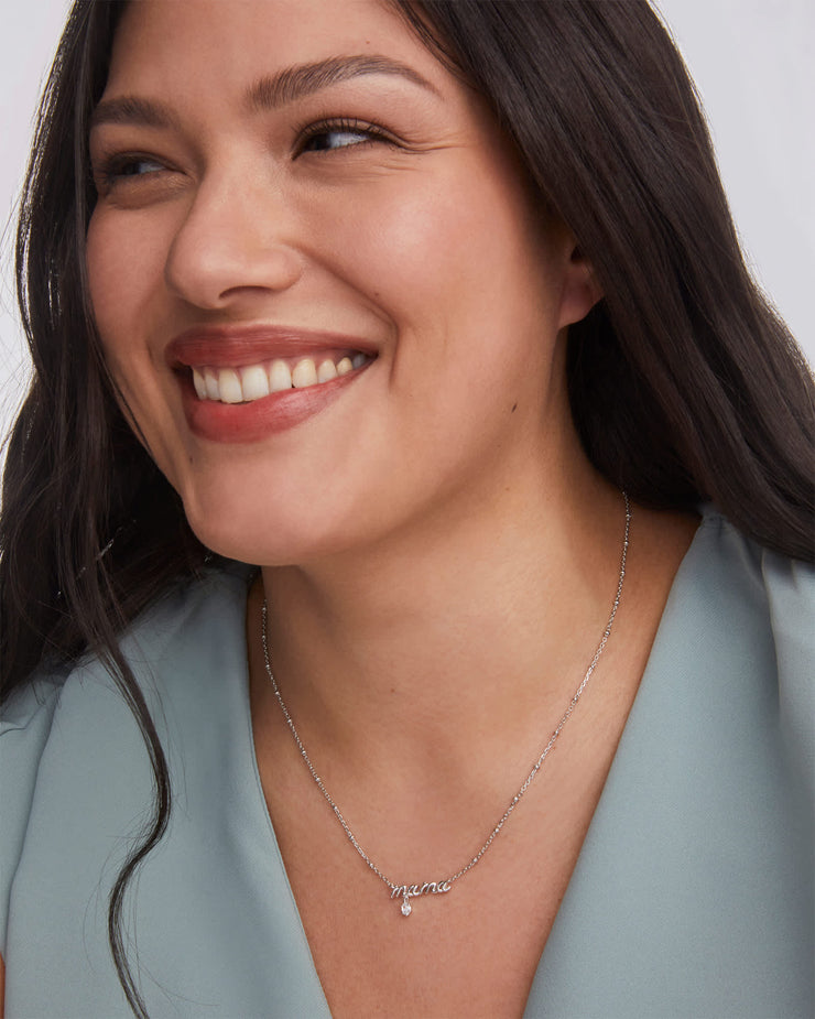 Kendra Scott Mama Crystal Necklace in Silver