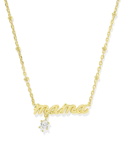 Kendra Scott Mama Crystal Necklace in Gold