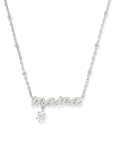 Kendra Scott Mama Crystal Necklace in Silver