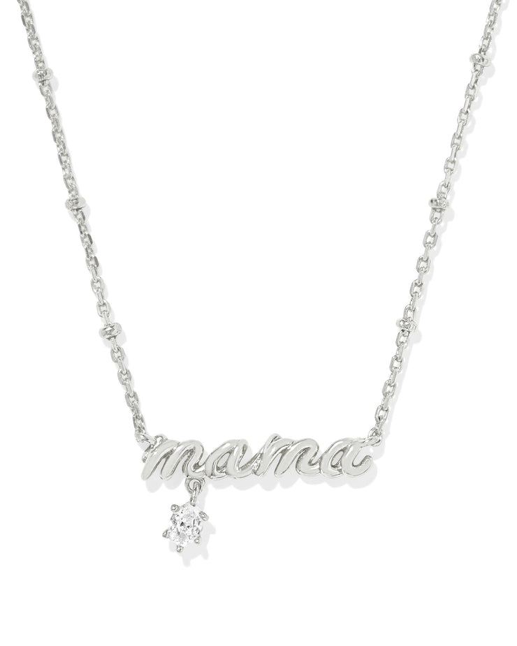 Kendra Scott Mama Crystal Necklace in Silver