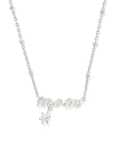 Kendra Scott Mom Crystal Necklace in Silver