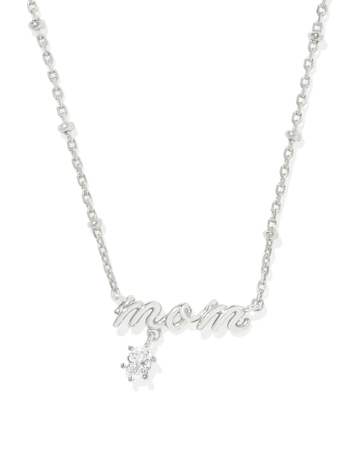 Kendra Scott Mom Crystal Necklace in Silver