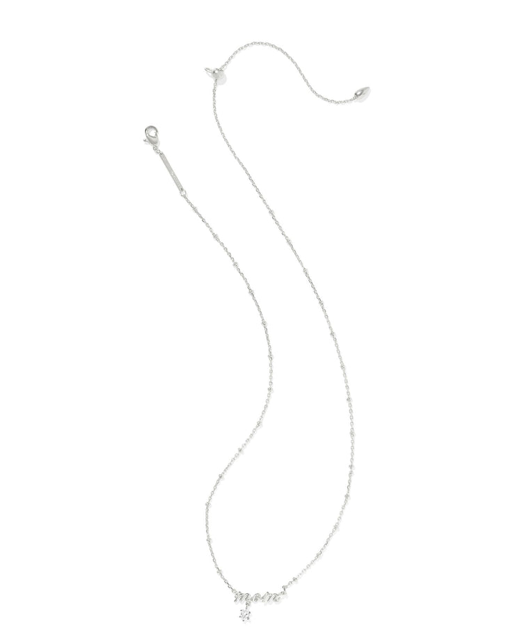 Kendra Scott Mom Crystal Necklace in Silver