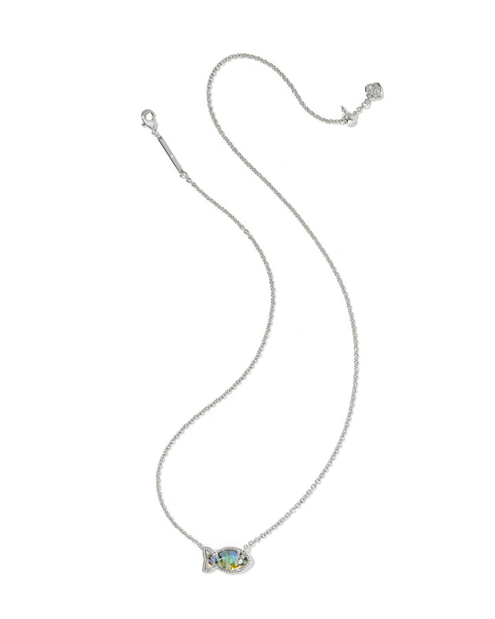 Kendra Scott Parker Fish Silver Pendant Necklace in Abalone Shell
