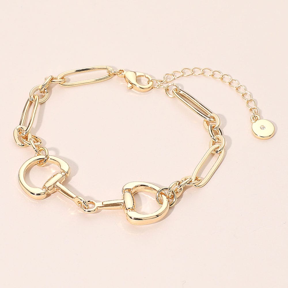 Gold Horsebit Link Bracelet