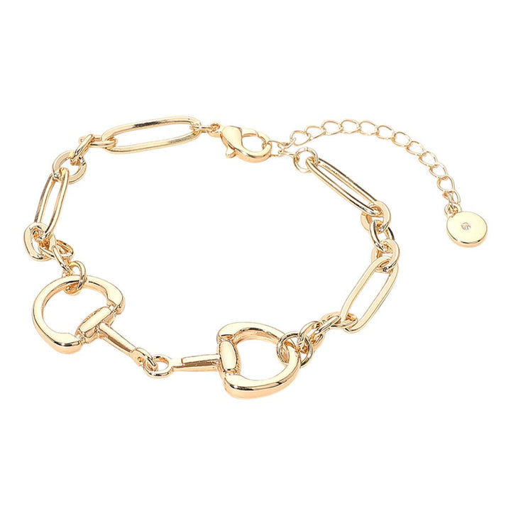 Gold Horsebit Link Bracelet