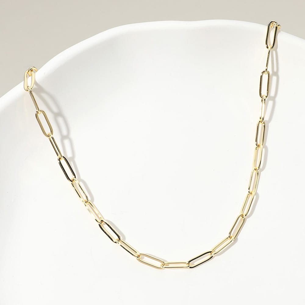 Oval Paper Clip Necklace for Charm Bar