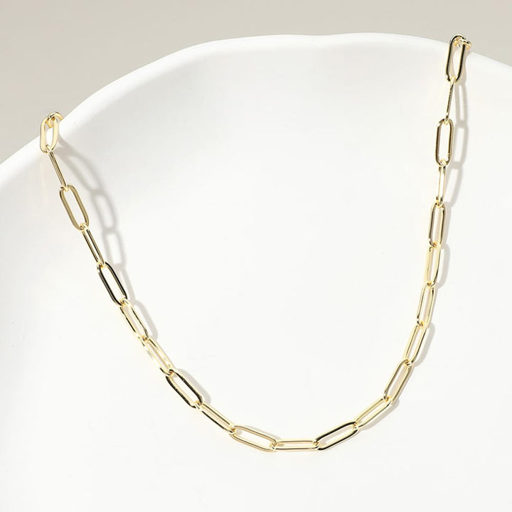 Oval Paper Clip Necklace for Charm Bar