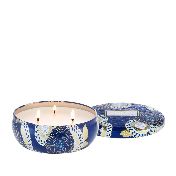 Voluspa Mediterranean Lemon 3 Wick Tin Candle