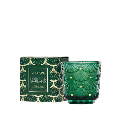 Voluspa Noble Fir Garland Pedestal Candle