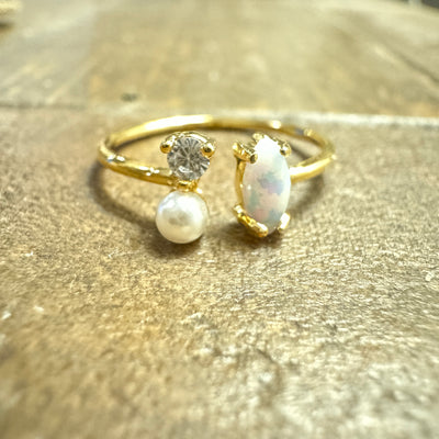 Opal Pearl & Gem Ring