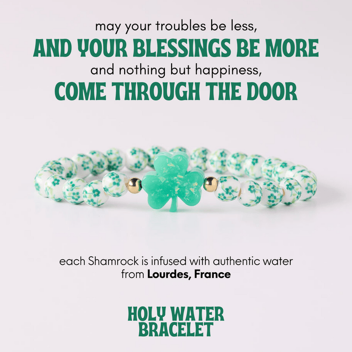 Holy Water Porcelain Shamrock Bracelet