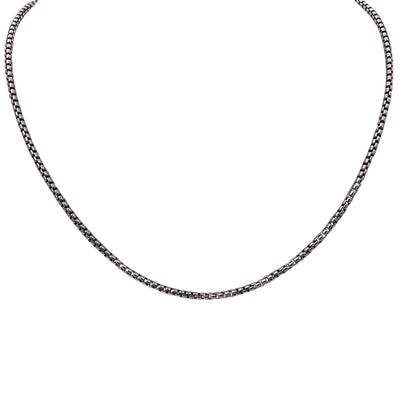 Lola Rounded Box Chain 3mm Necklace - Oxy