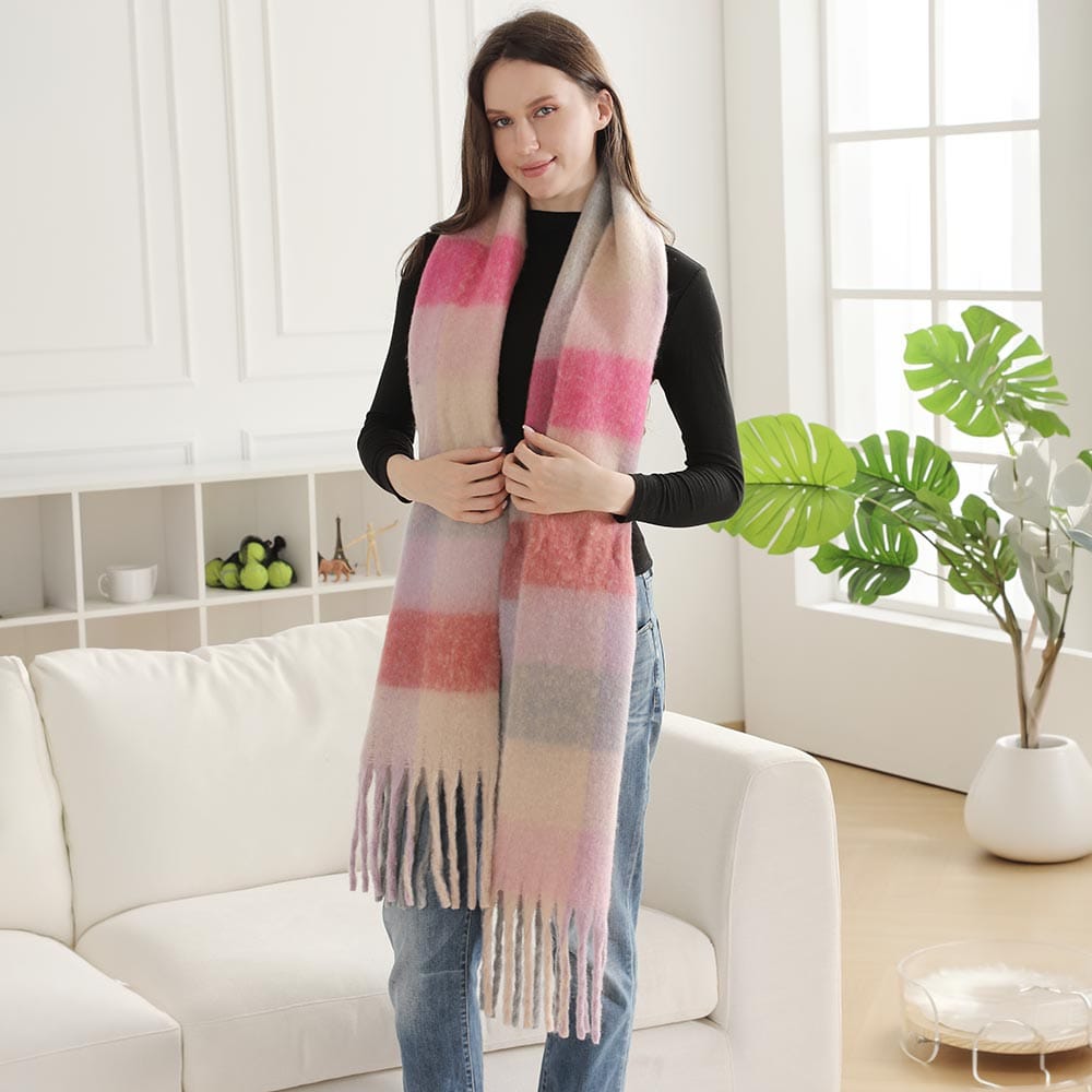 Highland Brushed Plaid Fringe Scarf Highland Brushed Plaid Fringe Scarf Scarves
