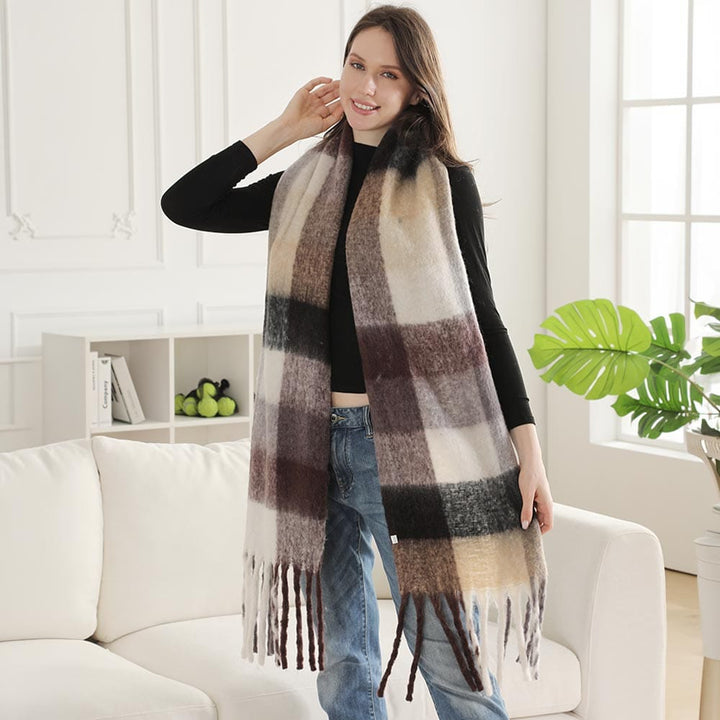 Highland Brushed Plaid Fringe Scarf Highland Brushed Plaid Fringe Scarf Scarves