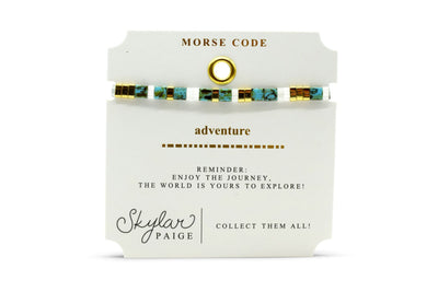 Adventure Morse Code Tila Beaded Bracelet - Take Worth Turq