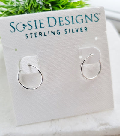 Tiny Silver Endless Hoops