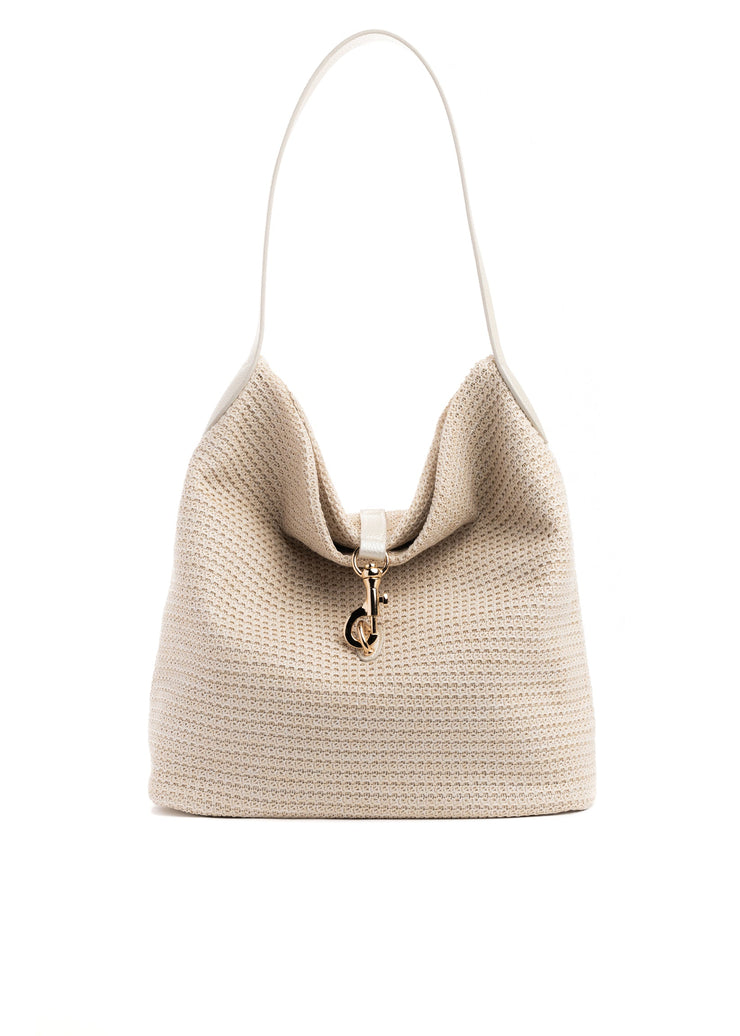 Haute Shore Sandy Beige Raffia Shoulder Bag