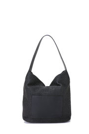 Haute Shore Sandy Black Raffia Shoulder Bag