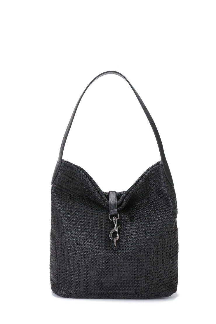 Haute Shore Sandy Black Raffia Shoulder Bag