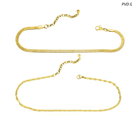 Isla Waterproof Paper Clip &amp; Curb Chain Anklet Set