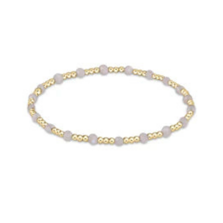 Enewton Gemstone Gold Sincerity Pattern 3mm Bead Bracelet - Moonstone