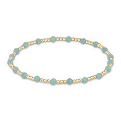 Enewton Gemstone Gold Sincerity Pattern 3mm Bead Bracelet - Amazonite