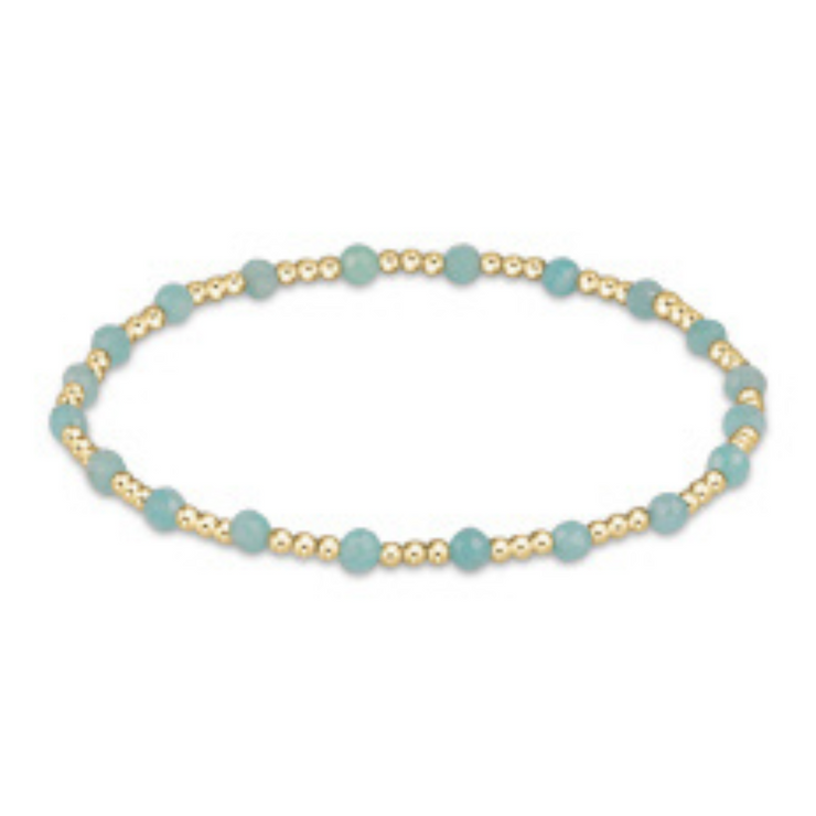 Enewton Gemstone Gold Sincerity Pattern 3mm Bead Bracelet - Amazonite