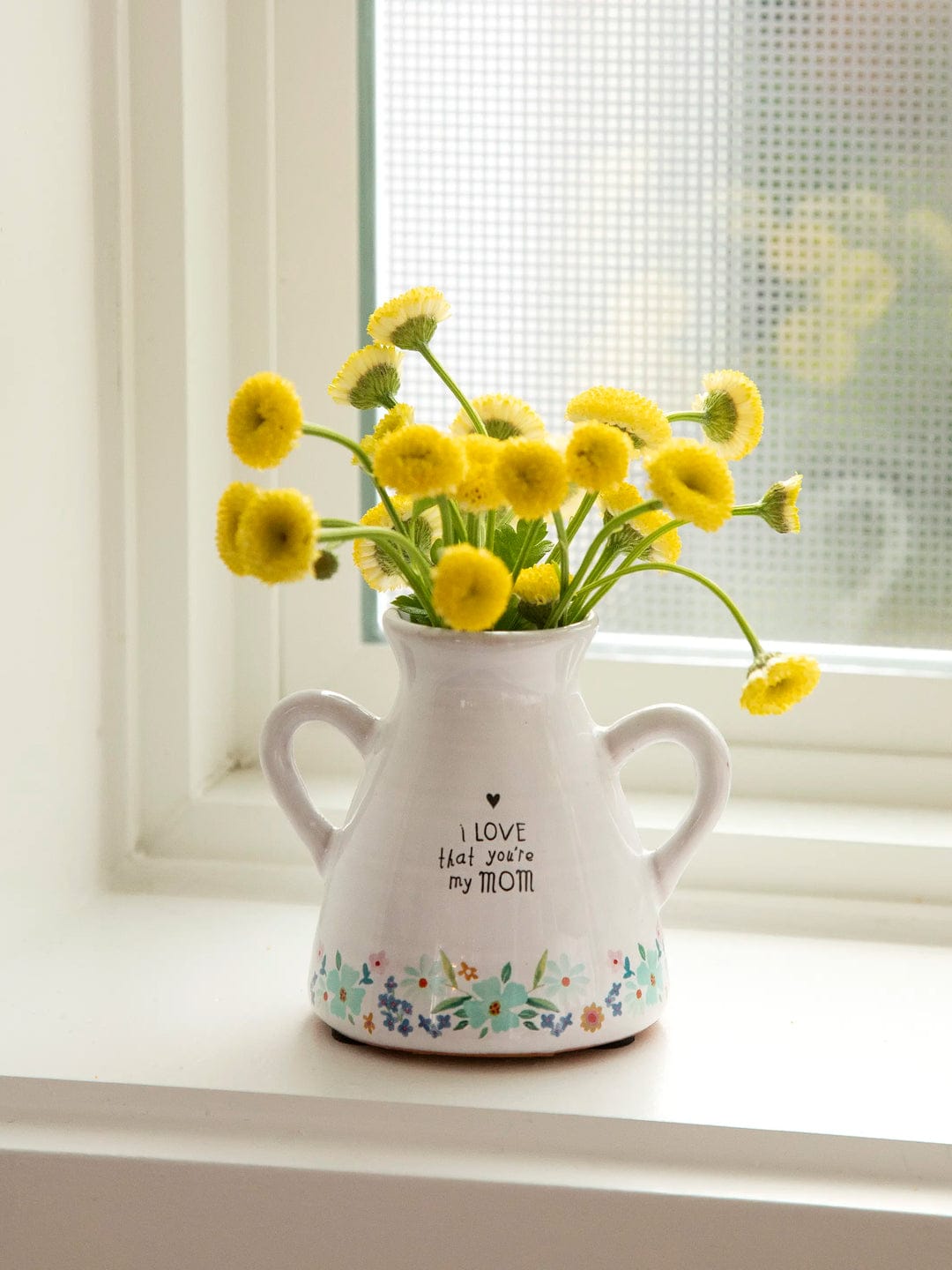Love Mom Artisan Bud Vase